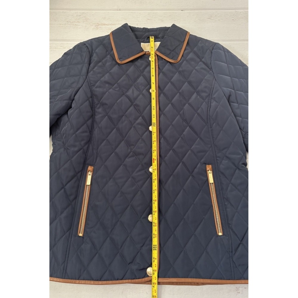 Michael Kors Navy Quilted Jacket With Trim Size Medium, New - Picture 4 of 6
